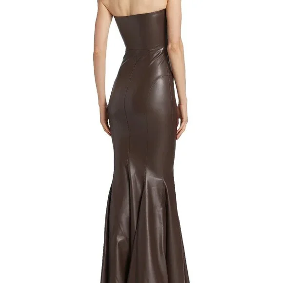 Norma Kamali Chocolate Fishtail Gown - Picture 5 of 6